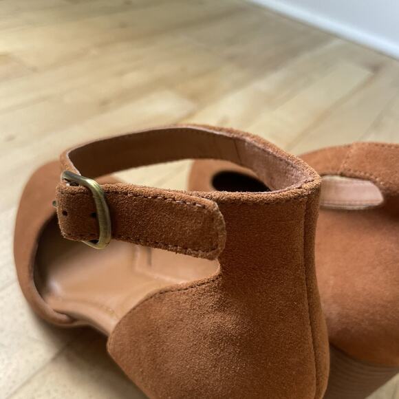 Lucky Brand Kalicia Womens Adjustable Suede Pumps‎ Brown Size US 9M / 40 EUC - Picture 4 of 9